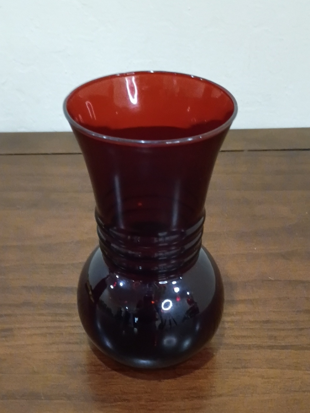 Ruby Red Glass Vase - Vintage!